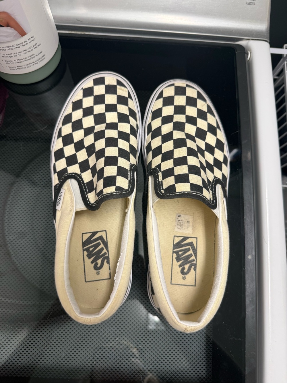 Vans Checkerboard Slip-On Sneakers Black & Cream - Picture 3 of 4